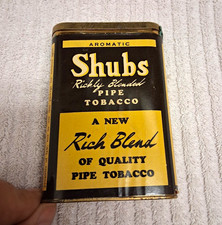 Pre 1920's Shubs Aromatic Blended Pipe Tobacco Tin, Extremely Rare Paper Label picture