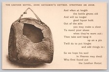 Vtg Post Card The Leather Bottel, Anne Hathaway's Cottage Stratford on Avon D191 picture
