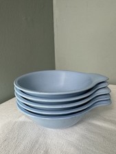 5 pc Homer Laughlin  Skytone Blue  Lugged Cereal Bowls picture