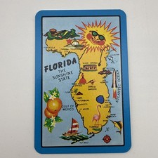 Vintage Florida Sunshine State Souvenir Playing Cards Deck A Class Plastic Coate picture