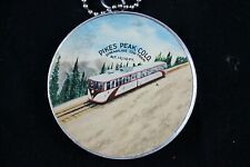 Vintage Souvenir Compass PIKES PEAK COLORADO Streamline Cog Train RARE picture