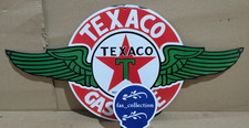 Texaco Gasoline Porcelain Enamel Sign  30 x 15 Inches 1 Sided picture