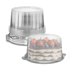 MT Products Plastic Cake Container with Clear Dome Cover 8