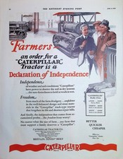 Original 1927 Vintage Ad: Caterpillar Tractor is a Declaration of Independence picture