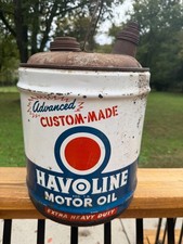 Vintage Havoline 5 Five Gallon Metal Oil Can Empty picture
