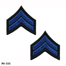 Corporal Chevron Sleeve Rank Patches ~ Black & Blue ~ NEW Gemsco USA picture