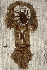 Vintage HUGE 1970s Spider Halloween Gothic Wall Hanging Macrame Plant Holder picture
