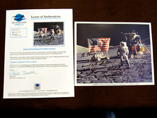 HARRISON SCHMITT APOLLO 17 ASTRONAUT SIGNED AUTO BESIDE FLAG PHOTO ZARELLI LOA picture
