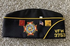 Vintage VFW Post 3753 Michigan Garrison Cap Hat Size 6 3/4 USAF Pins USA picture
