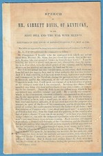 1846 SPEECH ~ GARRETT DAVIS OF KENTUCKY ~ THE ARMY BILL AND THE WAR WITH MEXICO picture