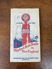 1923 - Rare SUCONY STANDARD OIL - Large Fold-Out Rand McNally Auto Trails Map - picture