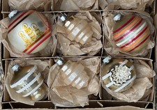 VTG Shiny Brite Franke USA Angel Candle Stencil Stripe Lantern Tornado Ornaments picture