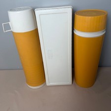 Vintage 1970s King Seeley Thermos Picnic Set Harvest Gold 7402 USA 3 Pc picture