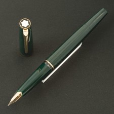 Authentic Vintage 1970s Montblanc 221 Forest Green 14K EF Piston Fountain Pen picture