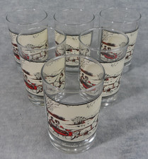 Currier and Ives The Road In Winter 1978 Drinking Glasses Arbys Set of 6 picture