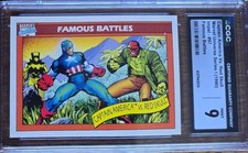 1990 IMPEL MARVEL UNIVERSE BATTLES #97 CAPTAIN AMERICA VS RED SKULL CGC 9 MINT picture