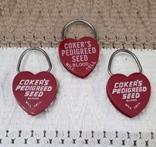Lot (3) VINTAGE Cokers Pedigreed Seed Keychain 1980's~ Estate Find Hartsville SC picture