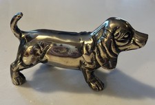 Vintage Brass Basset Hound Dog Figurine picture