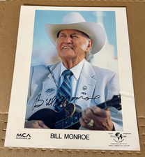 BILL MONROE signed Autograph 8x10 Photo  Father of Bluegrass picture