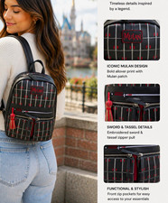 Danielle Nicole Disney Mulan Mini Backpack Bag - Black Red, Character Theme picture