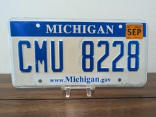 2015 Michigan License Plate #CMU 8228  picture