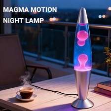 13 Inch Lava Lamp, Pink Wax Blue Liquid Lava Night Light with Silver Base & Cap picture