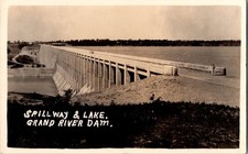 RPPC READ Back Spillway & Lake, Grand River Dam, Grand Lake Oklahoma picture