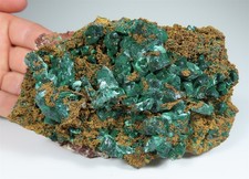 Malachite after AZURITE crystal with fibrous Malachite * Aouli, Morocco picture