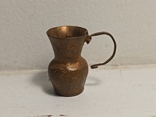 Vintage MINIATURE hand hammered copper pitcher 1 1/4” T picture