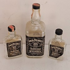 3 Vintage Jack Daniels Old No 7 EMPTY Whiskey Bottles Quart Pre-1987 Labels picture