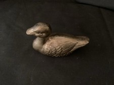 Vtg For Action BRASS SMALL DUCK Paperweight MCM Taiwan Preowned picture