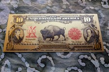 USA Vintage 10 Dollar Currency  Buffalo Gold Foil  Collectible Novelty Banknote picture