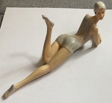 Vintage Bathing Beauty Swimsuit Figurine Sculpture ~ Art Deco Beauty – Woman picture
