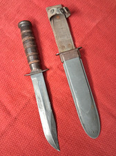 VINTAGE WW2 CAMILLUS USN NAVY MARK MK2 COMBAT FIGHTING SURVIVAL BOWIE KNIFE USMC picture