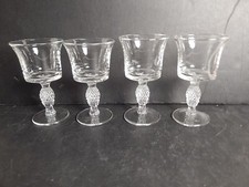 Vintage Heisey Glass Plantation Liquor Cocktail Glass Pineapple Stem Set 4 picture