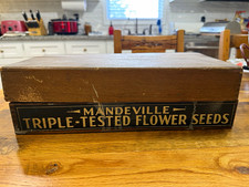 Antique Mandeville & King Co. Superior Flower Seeds Wooden Advertising Sign picture