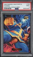 1994 Fleer Marvel Masterpieces Gold Foil Signatures Thanos #122 PSA 9  (POP 14) picture