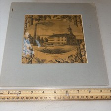 Antique Matted Print: North Kingsbury & Company Mills South Coventry CT History picture