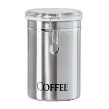 Oggi Stainless Steel Coffee Canister 62 fl oz - Airtight Clamp Lid, Clear picture