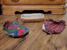 Longaberger Cracker Basket Set with 3 Fabric Liners and Protector.  picture