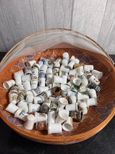 89 Thimbles Mixed Materials Vintage Lot Mixed picture