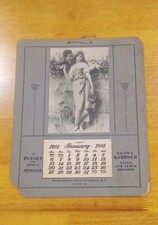 Antique 1901 Advertising Calendar J Putney Opticians Providence RI Clock Repair picture