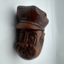 Vintage Wally Frank Hand Carved Briar Police Officer Figural Pipe Windcap = Hat picture