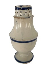 Antique Pepper Pot Leeds Blue Pearlware Feather Creamware Pepperettes picture