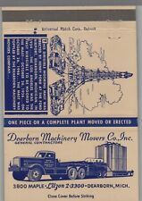 Matchbook Cover - Truck Dearborn Machinery Movers Co. Dearborn, MI picture