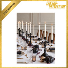 Candelabra Candlestick Holder, Black, 10 Inch Tall, Multi Arm, Taper Candle picture