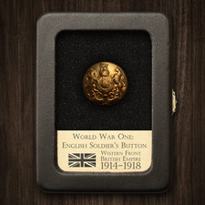 1 Original WW1 Soldier's Button - British Empire - With Display Case picture