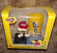 Vintage 2005 M & M's World Paper Clip Holder Desk Statue Red Store Souvenir M&Ms picture