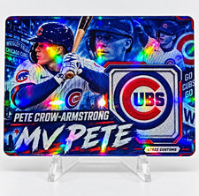 Pete Crow-Armstrong Custom Cubs MVPETE Holographic Baseball Card CTSZZ Customs picture