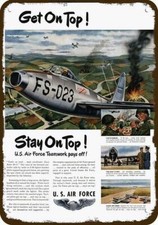 1951 U.S. AIR FORCE Vintage Look DECORATIVE METAL SIGN F-84 FIGHTER BOMBER JET T picture